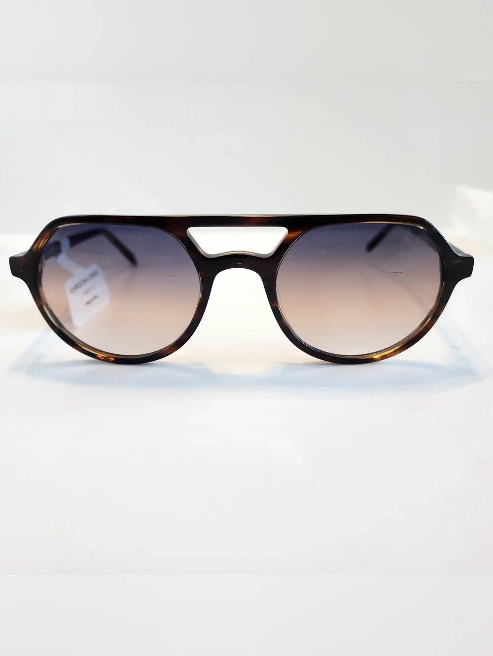 New Unisex Carolina Lemke Berlin Calm Demi Stripe Pilot Sunglasses w/Luxury Case
